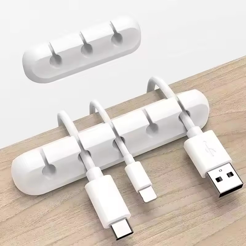 Desk Organizer - Silikon USB Kablo Klipsi Sarıcı Düzenleyici