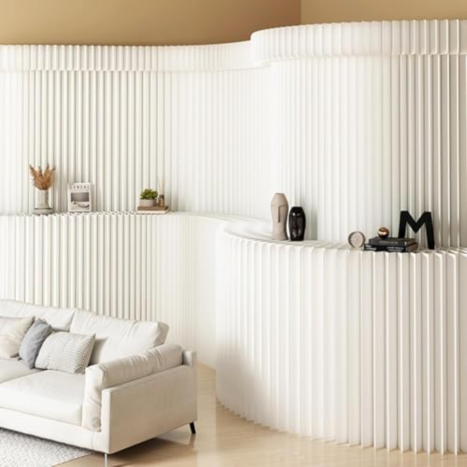 Partition Screen Divider - Raflı Kağıt Oda Bölücü, Geri Çekilebilir