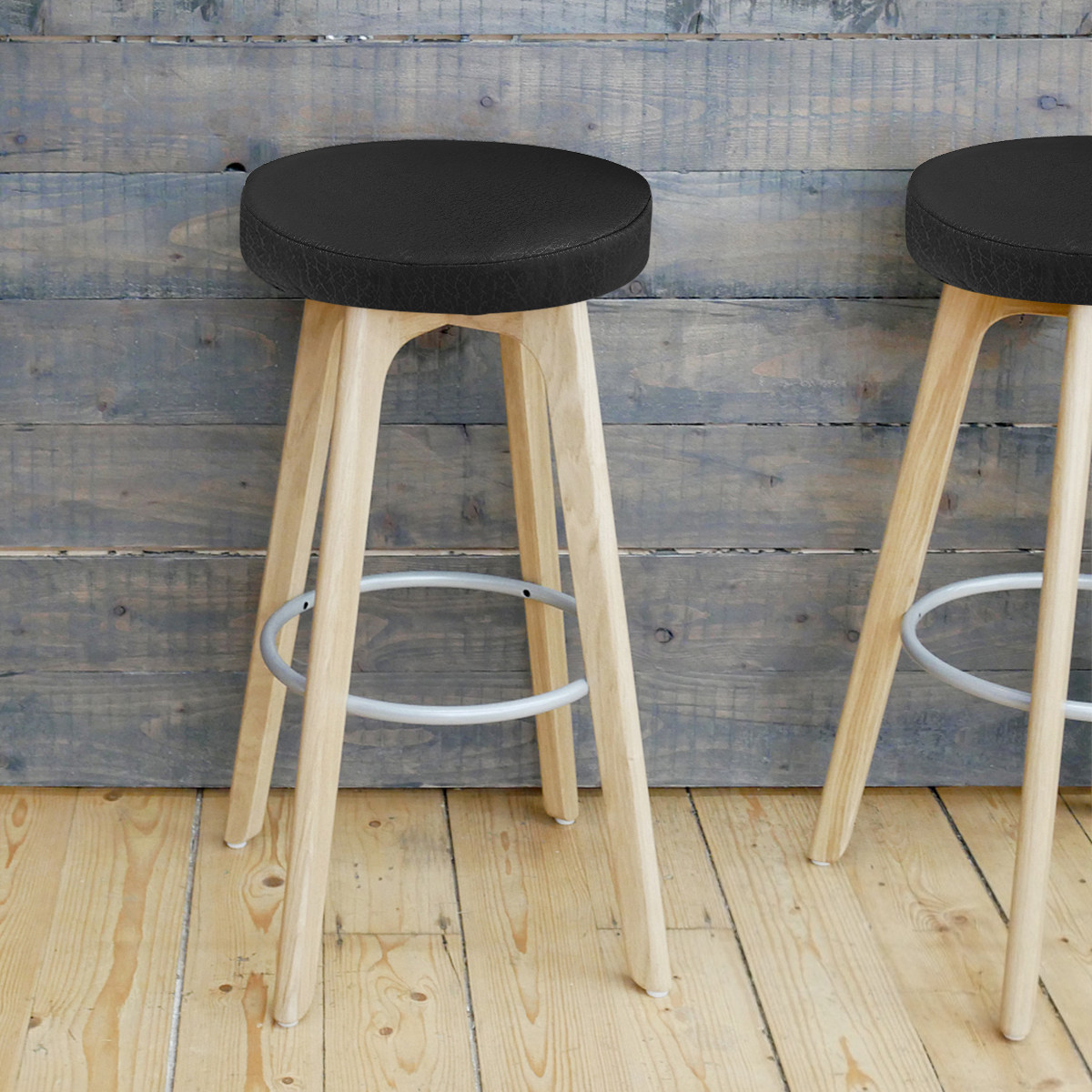 Office Stool - Siyah Yuvarlak Tabure Kılıfı, Çapı 30